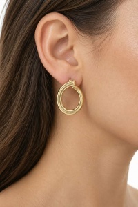 Cercei aur galben 14 K colectie ITALIA model CREOLI