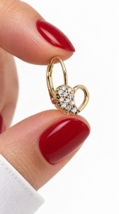 Cercei aur galben 14 K colectie ITALIA model INIMA - Img 2