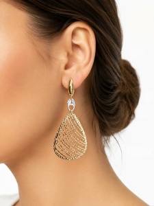 Cercei aur galben 14 K colectie ITALIA model LACRIMA