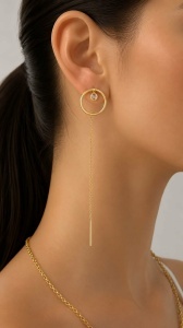 Cercei aur galben 14 K colectie ITALIA model ROTUND - Img 2