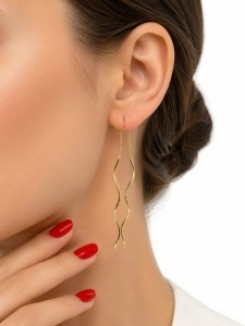 Cercei aur galben 14 K colectie ITALIA model SPIRALA
