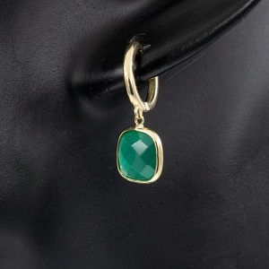 Cercei aur galben 14 K colectie noua ITALIA model PATRAT - Img 2