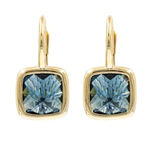 Cercei aur galben 14 K colectie noua ITALIA model PATRAT - Img 3