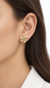 Cercei aur galben 14 K model FLOARE