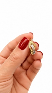 Cercei aur galben 14 K model GEOMETRIC - Img 2