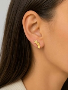 Cercei aur galben 14 K model STELUTE