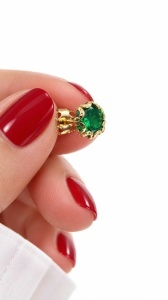 Cercei din aur 14 K colectie noua ITALIA model GREEN - Img 2