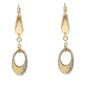 Cercei din aur galben 14 K colectie noua ITALIA model OVAL