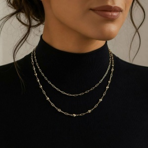 Colier aur galben 14 K colectie ITALIA model ZA IN ZA