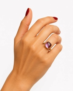 Inel aur galben 14 K colectie ITALIA model AMETIST