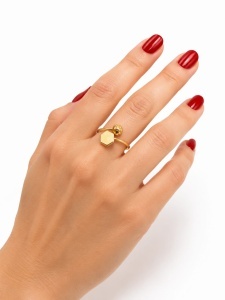 Inel aur galben 14 K model BILUTA FATETATA