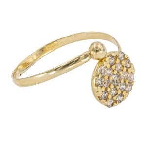 Inel copii aur galben 14 K model ROTUND - Img 2