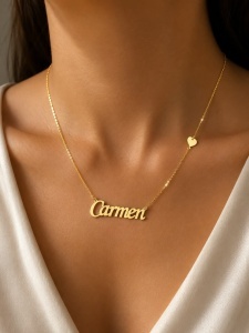 Lant cu nume aur galben 14 K model NUME - CARMEN