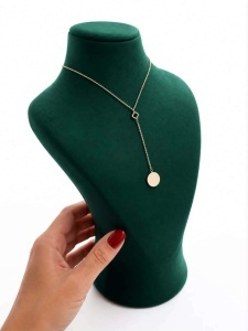 Lant cu pandantiv aur galben 14 K colectie ITALIA model BANUT si ROMB - Img 2