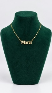 Lant cu pandantiv aur galben 14 K model NUME - MARIA - Img 2