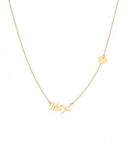 Lant cu pandantiv aur galben 14 K model NUME -MAYA - Img 2