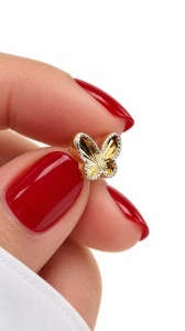 Set aur galben 14 K colectie noua ITALIA model FLUTURAS - Img 6