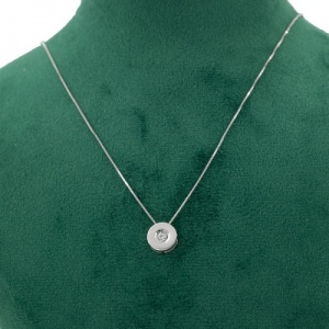 Bijuterii aur alb colectie noua diamante LANT CU PANDANTIV model ASPIRINA - Img 2