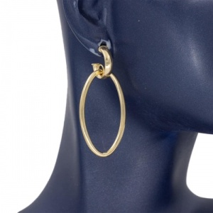 Bijuterii aur galben 14 K cercei colectie noua ITALIA model OVAL - Img 3
