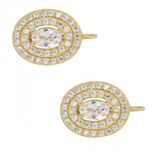 Bijuterii aur galben 14 K cercei colectie noua ITALIA model OVAL