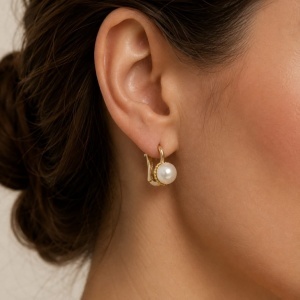 Bijuterii aur galben 14 K cercei colectie noua ITALIA model PERLA