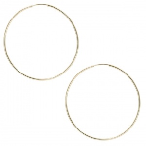 Bijuterii aur galben 14 K cercei colectie noua model CREOLI - LUCIOSI - 7.6 cm - Img 2