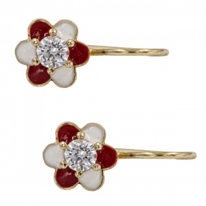 Bijuterii aur galben 14 K cercei colectie noua model FLOARE