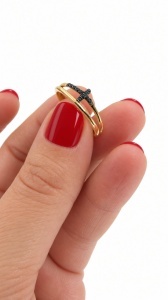 Bijuterii aur galben 14 K inel colectie noua model CRUCE - Img 2