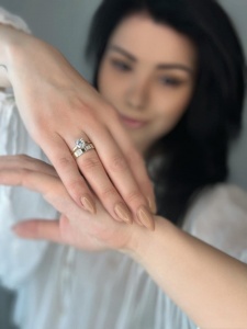 Bijuterii aur galben 14 K inel colectie noua model GEOMETRIC