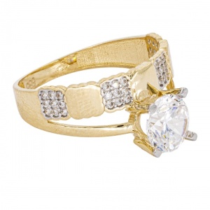 Bijuterii aur galben 14 K inel colectie noua model GEOMETRIC - Img 3