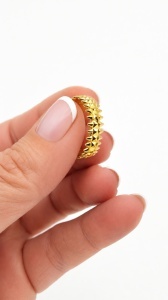 Bijuterii aur galben 14 K inel colectie noua model GEOMETRIC - Img 2
