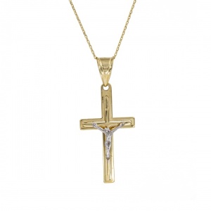 Bijuterii aur galben 14 K lant cu pandantiv colectie noua model CRUCE