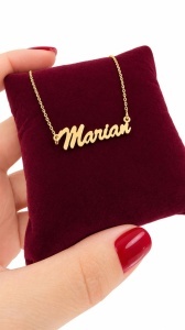 Bijuterii aur galben 14 K lant cu pandantiv colectie noua model NUME - MARIAN - Img 3