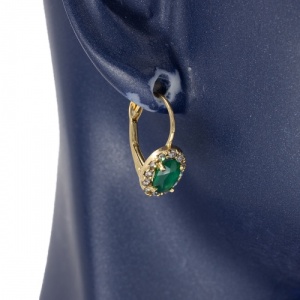 Bijuterii aur galben cercei colectie noua ITALIA model OVAL - GREEN - Img 2