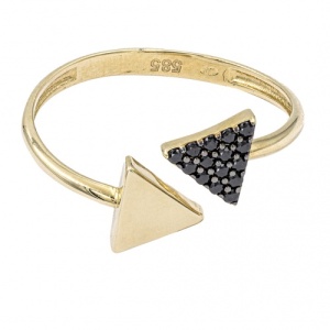 Bijuterii aur galben inel colectie noua model GEOMETRIC