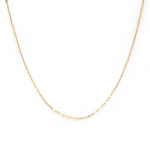 Bijuterii aur roz 14 K lant colectie noua 55 cm - Img 3