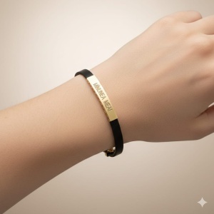 Bijuterii personalizate aur 14 K bratara silicon PERSONALIZATA colectie noua model PLACUTA - Img 2