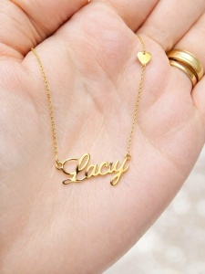 Bijuterii personalizate aur galben 14 K model LANT CU NUME