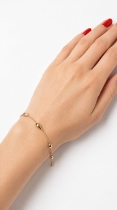 Bratara aur galben 14 K colectie ITALIA model LACRIMA - Img 3