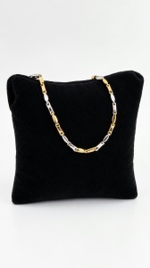 Bratara aur galben si aur alb 14 K colectie ITALIA model GEOMETRIC - Img 3
