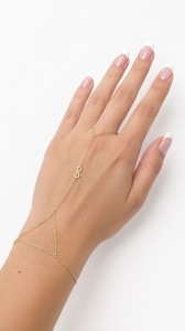 Bratara cu inel aur galben 14 K model INFINIT - Img 2