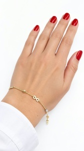 Bratara din aur galben 14 K colectie ITALIA model BILUTE SI INFINIT