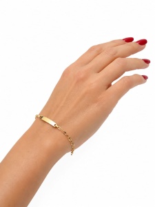 Bratara pentru copii aur galben 14 K model PLACUTA