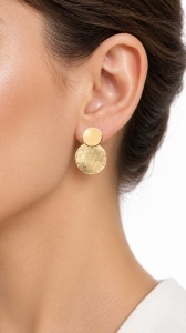 Cercei aur galben 14 K colectie ITALIA model BANUT - SATINAT