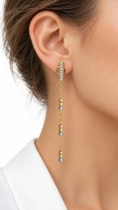 Cercei aur galben 14 K colectie ITALIA model BILUTE