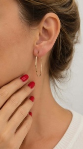 Cercei aur galben 14 K colectie ITALIA model CREOLI 3.5 cm