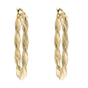 Cercei aur galben 14 K colectie ITALIA model CREOLI