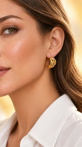 Cercei aur galben 14 K colectie ITALIA model GEOMETRIC