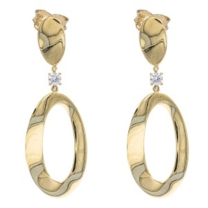 Cercei aur galben 14 K colectie ITALIA model OVAL