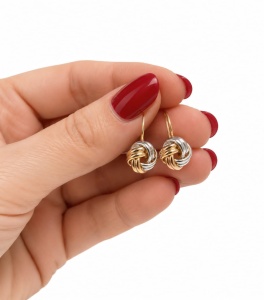 Cercei aur galben 14 K colectie ITALIA model TURBAN - Img 2